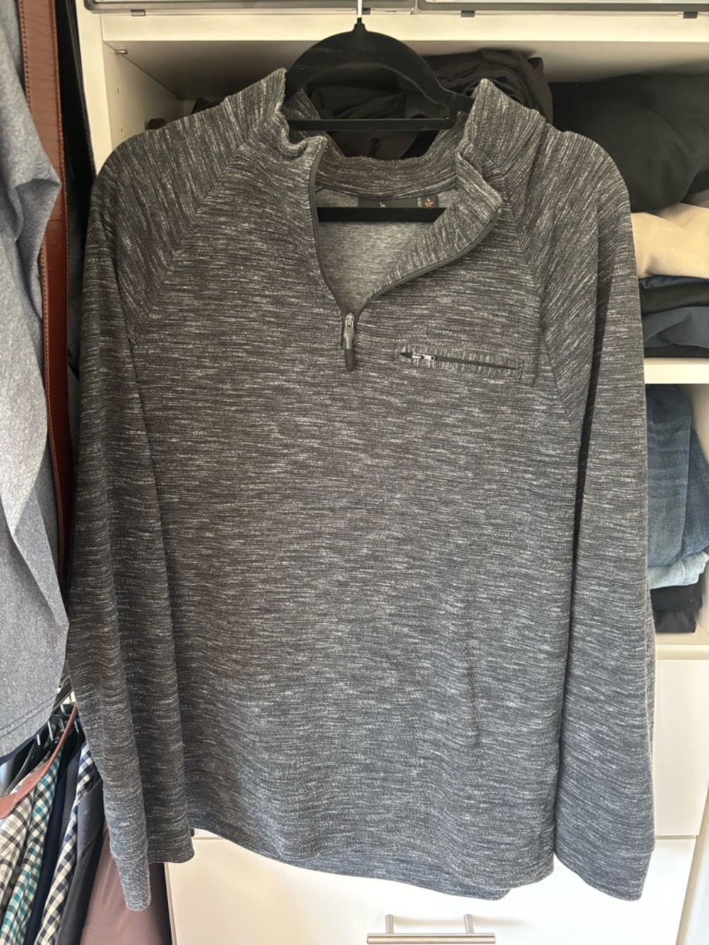 Marc Anthony Men's Heathered Charcoal Quarter-Zip Pullover